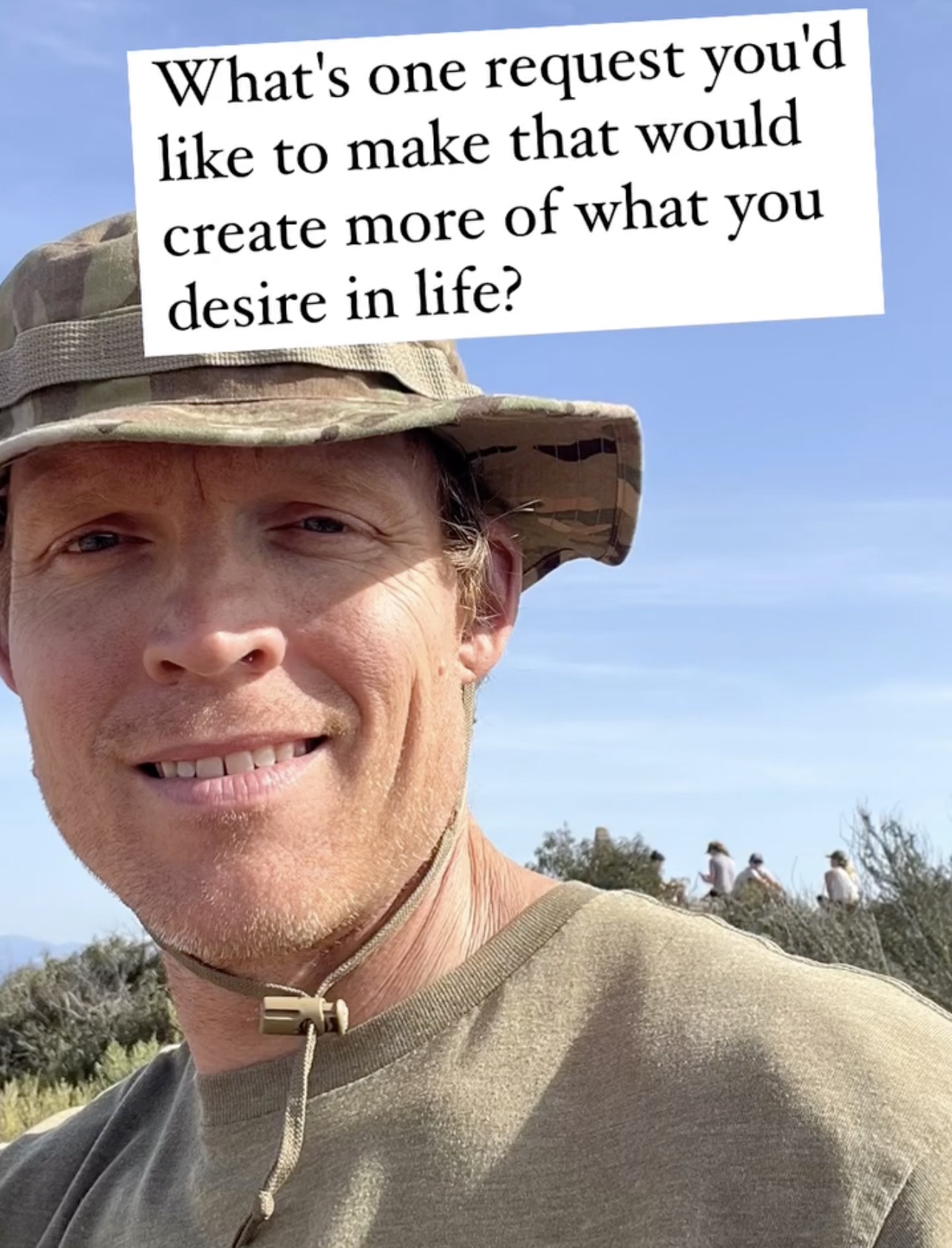 Nick Devlin on a hike — asking the hard questions